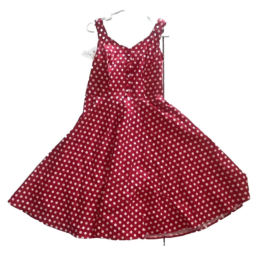 BELLE POQUE Dress Red White Polka Dot DISNEY BOUNDING Minnie Mouse Women's L NEW